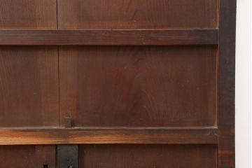 アンティーク建具　和製アンティーク　総ケヤキ材　風格漂う格子蔵戸(玄関戸、引き戸)(R-037039)