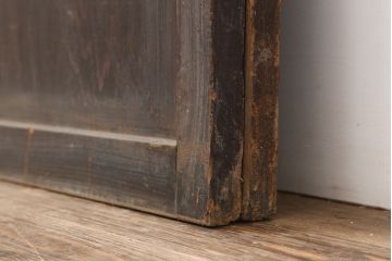 アンティーク建具　和モダンにもおすすめな格子帯戸2枚セット(板戸、引き戸)(R-037040)