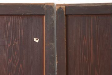 アンティーク建具　和モダンにもおすすめな格子帯戸2枚セット(板戸、引き戸)(R-037040)