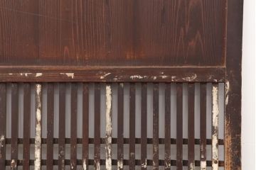 アンティーク建具　和モダンにもおすすめな格子帯戸2枚セット(板戸、引き戸)(R-037040)