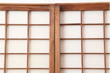 アンティーク建具　昭和初期　レトロ　細身の障子戸4枚セット(引き戸)(R-037041)