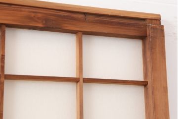 アンティーク建具　昭和初期　レトロ　細身の障子戸4枚セット(引き戸)(R-037041)