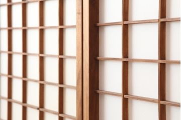 アンティーク建具　昭和初期　レトロ　細身の障子戸4枚セット(引き戸)(R-037041)