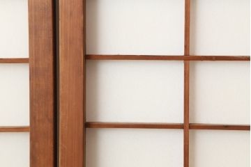 アンティーク建具　昭和初期　レトロ　細身の障子戸4枚セット(引き戸)(R-037041)