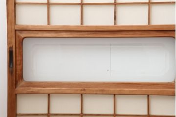 アンティーク建具　昭和初期　レトロ　細身の障子戸4枚セット(引き戸)(R-037041)