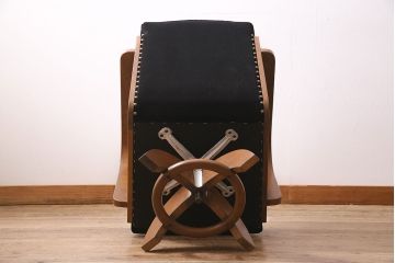 ビンテージ家具　昭和中期　昭和レトロな回転チェア(回転椅子、ドクターチェア、アームチェア、ワークチェア)(R-037044)