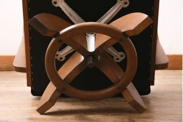 ビンテージ家具　昭和中期　昭和レトロな回転チェア(回転椅子、ドクターチェア、アームチェア、ワークチェア)(R-037044)