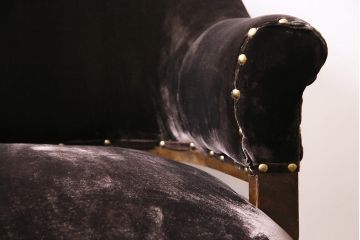 アンティーク家具　昭和初期　落ち着いた色合いのファブリックが素敵な回転チェア(回転椅子、ドクターチェア、アームチェア)(R-037046)