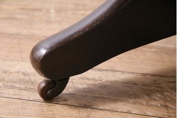 アンティーク家具　昭和初期　落ち着いた色合いのファブリックが素敵な回転チェア(回転椅子、ドクターチェア、アームチェア)(R-037046)