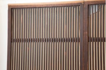 アンティーク建具　昭和初期　幅が狭めの格子戸4枚セット(引き戸、建具)(R-037047)