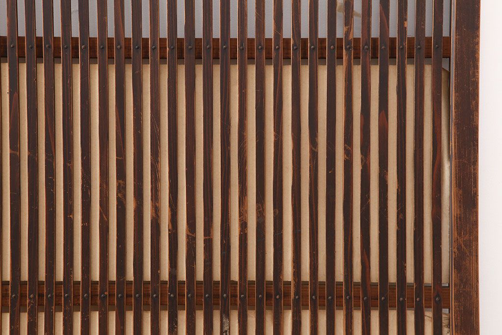 アンティーク建具　昭和初期　幅が狭めの格子戸4枚セット(引き戸、建具)(R-037047)