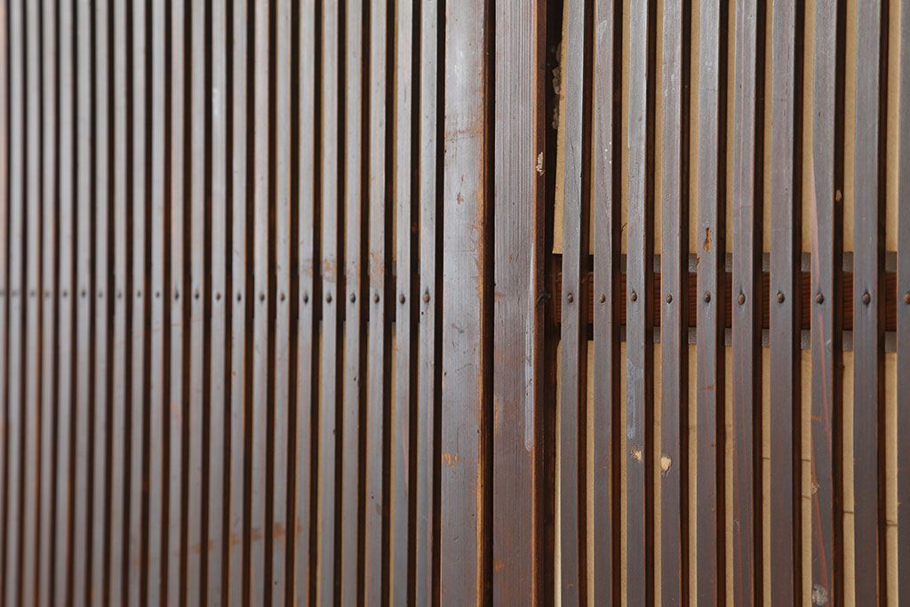 アンティーク建具　昭和初期　幅が狭めの格子戸4枚セット(引き戸、建具)(R-037047)