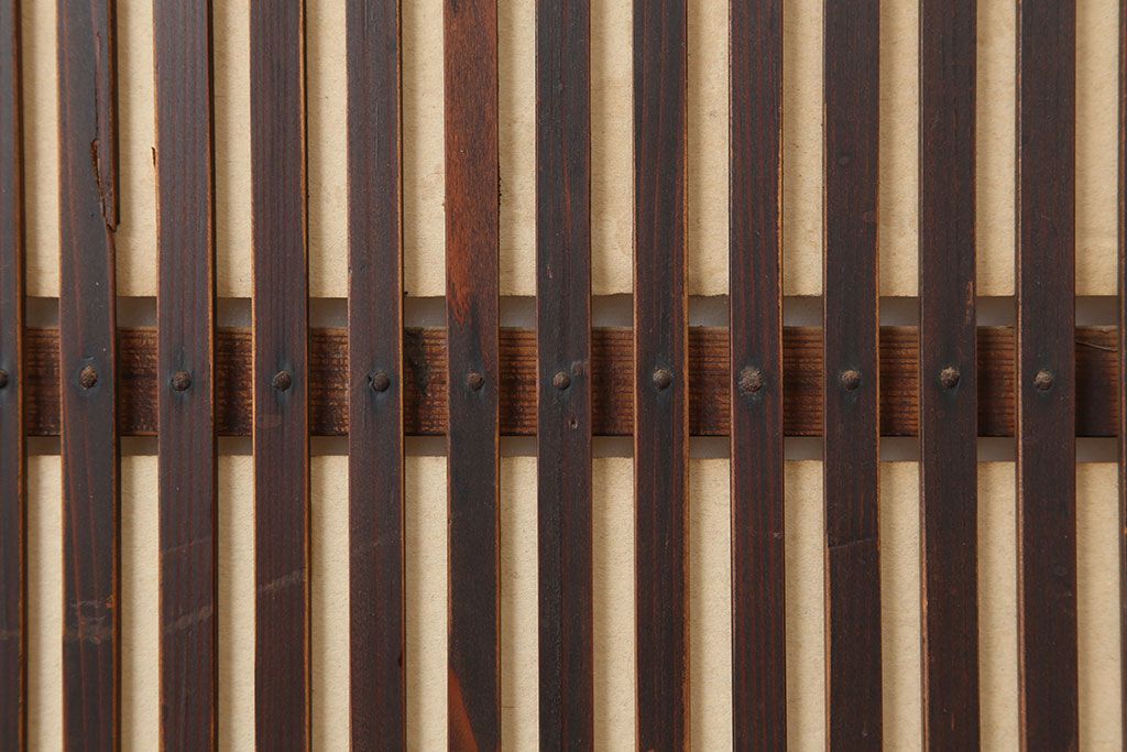 アンティーク建具　昭和初期　幅が狭めの格子戸4枚セット(引き戸、建具)(R-037047)