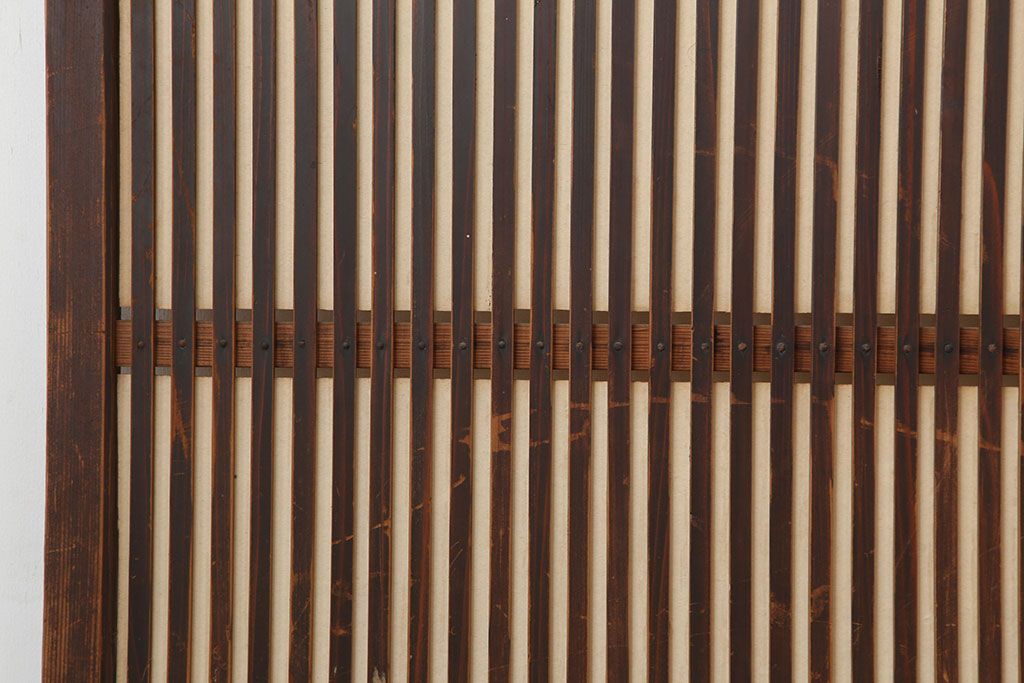 アンティーク建具　昭和初期　幅が狭めの格子戸4枚セット(引き戸、建具)(R-037047)