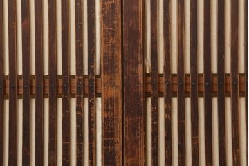 アンティーク建具　昭和初期　幅が狭めの格子戸4枚セット(引き戸、建具)(R-037047)