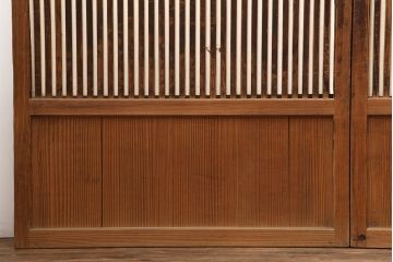 アンティーク建具　昭和初期　幅が狭めの格子戸4枚セット(引き戸、建具)(R-037047)