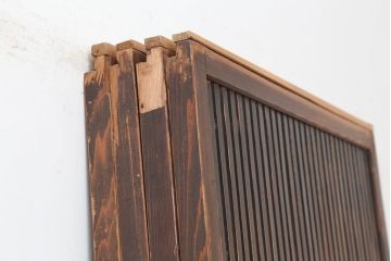 アンティーク建具　昭和初期　幅が狭めの格子戸4枚セット(引き戸、建具)(R-037047)