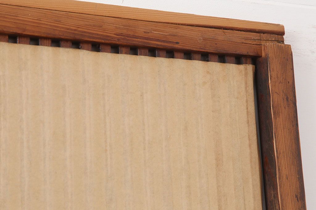 アンティーク建具　昭和初期　幅が狭めの格子戸4枚セット(引き戸、建具)(R-037047)