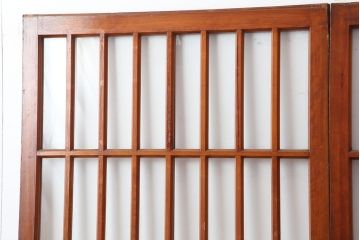 アンティーク建具　昭和初期　腰板ケヤキ材　和の雰囲気を演出するガラス戸2枚セット(引き戸、建具、玄関戸)(R-037048)