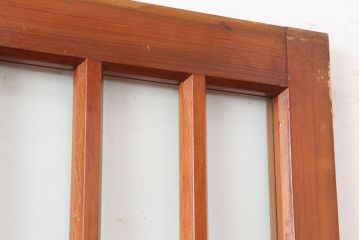 アンティーク建具　昭和初期　腰板ケヤキ材　和の雰囲気を演出するガラス戸2枚セット(引き戸、建具、玄関戸)(R-037048)