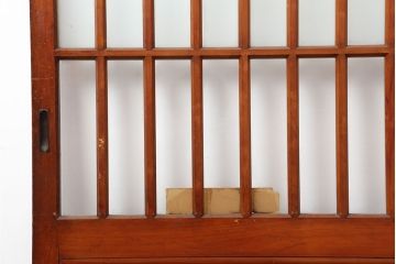 アンティーク建具　昭和初期　腰板ケヤキ材　和の雰囲気を演出するガラス戸2枚セット(引き戸、建具、玄関戸)(R-037048)