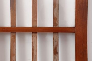 アンティーク建具　昭和初期　腰板ケヤキ材　和の雰囲気を演出するガラス戸2枚セット(引き戸、建具、玄関戸)(R-037048)