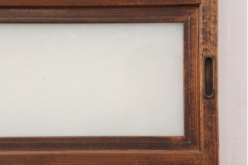 アンティーク建具　昭和初期　裏障子付き!　上質な和の空間づくりにおすすめの格子戸2枚セット(引き戸、建具)(R-037049)