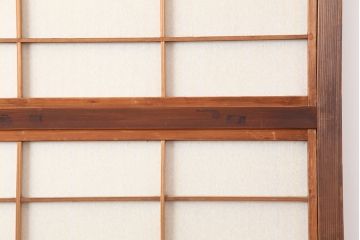 アンティーク建具　昭和初期　裏障子付き!　上質な和の空間づくりにおすすめの格子戸2枚セット(引き戸、建具)(R-037049)