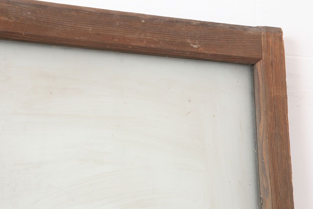 アンティーク建具　昭和初期　幅広いテイストにマッチするシンプルなガラス戸2枚セット(引き戸、建具)(R-037050)