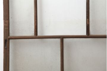 アンティーク建具　昭和初期　幅広いテイストにマッチするシンプルなガラス戸2枚セット(引き戸、建具)(R-037050)