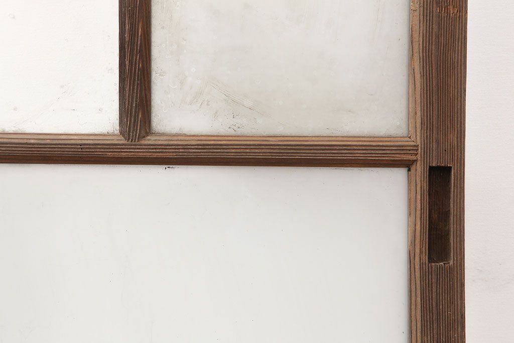 アンティーク建具　昭和初期　幅広いテイストにマッチするシンプルなガラス戸2枚セット(引き戸、建具)(R-037050)