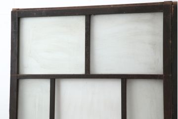 アンティーク建具　昭和初期　幅広いテイストにマッチするシンプルなガラス戸2枚セット(引き戸、建具)(R-037050)