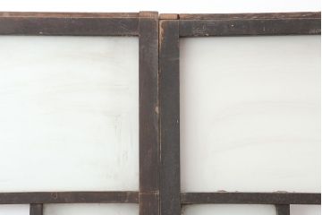 アンティーク建具　昭和初期　幅広いテイストにマッチするシンプルなガラス戸2枚セット(引き戸、建具)(R-037050)