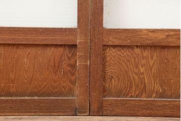 アンティーク建具　昭和中期　モールガラス　シンプルなガラス戸2枚セット(引き戸、建具)(R-037051)