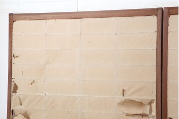 アンティーク建具　昭和初期　摺り上げ　　腰板杉材　うずら杢　風情あるインテリアにおすすめな雪見障子戸4枚セット(建具、擦り上げ障子戸、擦上障子戸、引き戸)(R-037052)