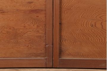 アンティーク建具　昭和中期　摺り上げ　腰板杉材　うずら杢が美しい雪見障子戸3枚セット(建具、擦り上げ障子戸、擦上障子戸、引き戸)(R-037053)