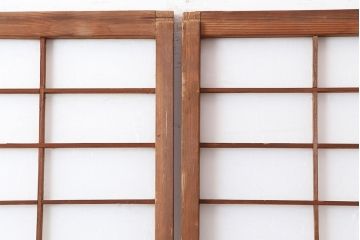 アンティーク建具　昭和初期　風情あるインテリアにおすすめな障子戸2枚セット(建具、引き戸)(R-037054)
