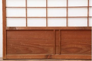 アンティーク建具　昭和初期　風情あるインテリアにおすすめな障子戸2枚セット(建具、引き戸)(R-037054)