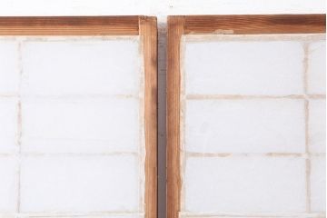 アンティーク建具　昭和初期　風情あるインテリアにおすすめな障子戸2枚セット(建具、引き戸)(R-037054)