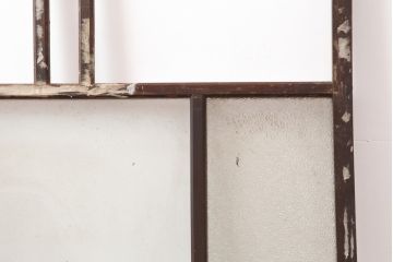 アンティーク建具　シンプルな木製フレームの窓2枚セット(ガラス戸、引き戸)(R-037055)