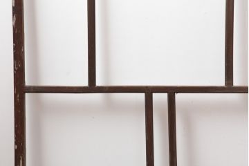 アンティーク建具　シンプルな木製フレームの窓2枚セット(ガラス戸、引き戸)(R-037055)