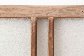 アンティーク建具　ダイヤガラス　素朴な風合いのレトロな窓2枚セット(ガラス戸、引き戸、建具)(R-037056)