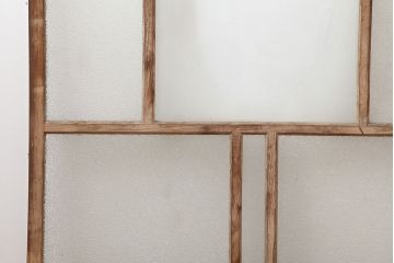 アンティーク建具　ダイヤガラス　素朴な風合いのレトロな窓2枚セット(ガラス戸、引き戸、建具)(R-037056)