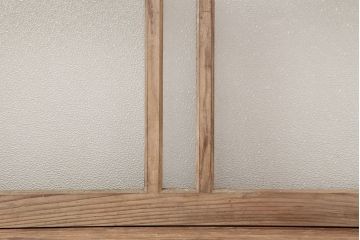 アンティーク建具　ダイヤガラス　素朴な風合いのレトロな窓2枚セット(ガラス戸、引き戸、建具)(R-037056)