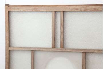 アンティーク建具　ダイヤガラス　素朴な風合いのレトロな窓2枚セット(ガラス戸、引き戸、建具)(R-037056)