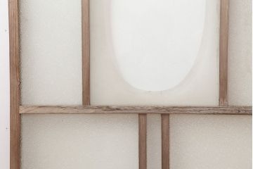 アンティーク建具　ダイヤガラス　素朴な風合いのレトロな窓2枚セット(ガラス戸、引き戸、建具)(R-037056)