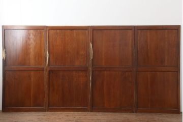 アンティーク建具　大正期　木の味わい深さが魅力の帯戸4枚セット(板戸、引き戸、建具)(R-037058)