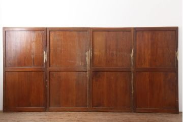 アンティーク建具　大正期　木の味わい深さが魅力の帯戸4枚セット(板戸、引き戸、建具)(R-037058)