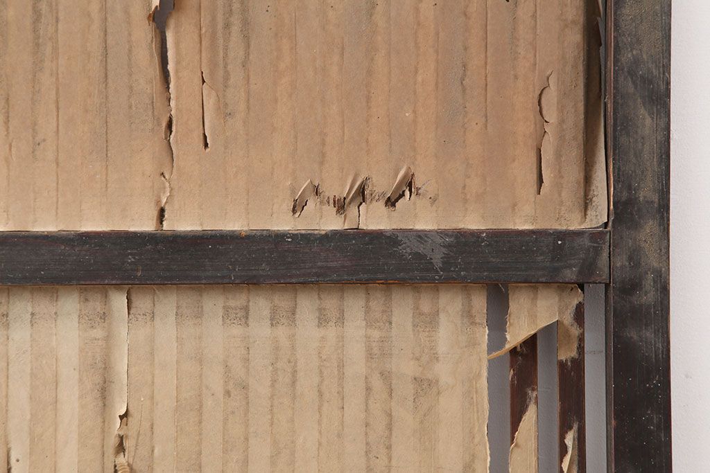 アンティーク建具　大正昭和初期　縦桟が品のある雰囲気を醸し出す格子戸2枚セット(建具、引き戸)(R-037060)