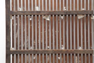 アンティーク建具　大正昭和初期　縦桟が品のある雰囲気を醸し出す格子戸2枚セット(建具、引き戸)(R-037060)